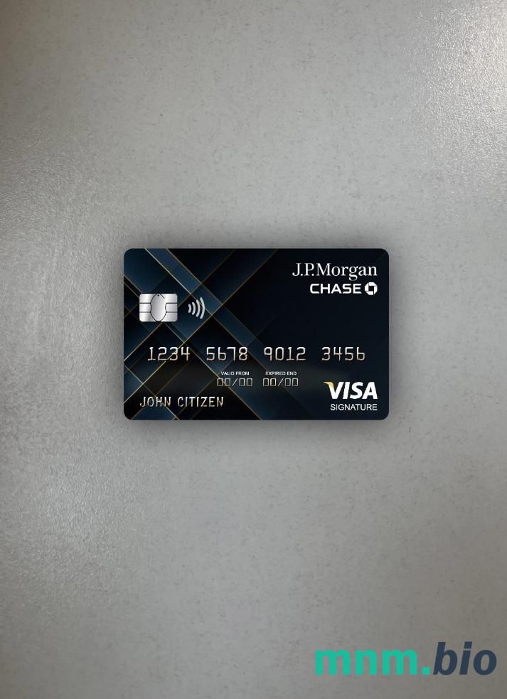 USA JP Morgan Chase bank visa signature card wygląd fotograficzny skan PSD + zdjęcie